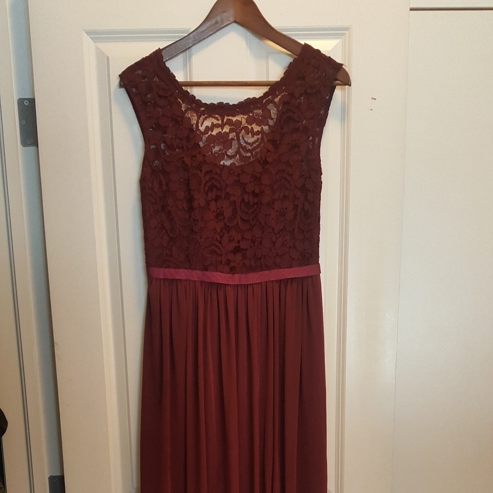 David's Bridal Burgundy Lace Wedding Dress